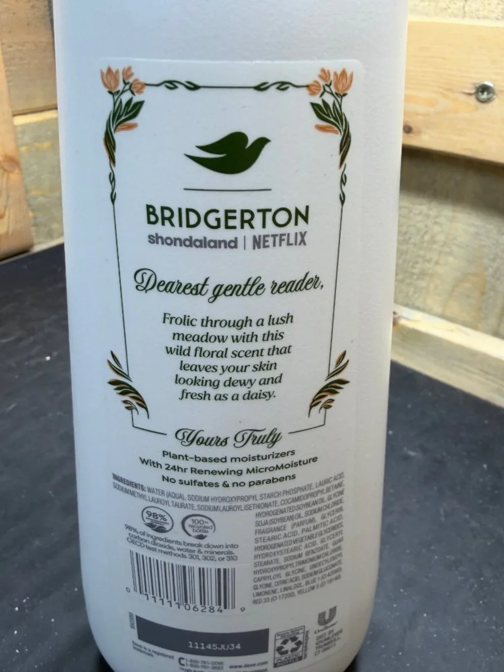 Dove Bridgerton Love & Meadows Body Wash Bergamot & Wildflowers 20 Fl Oz  - Limi